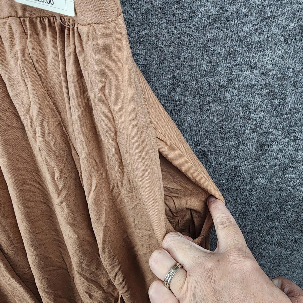 A New Day Maxi Dress Women XL Brown Knit Sleeveless Pockets 60W744 NEW - Picture 6 of 11